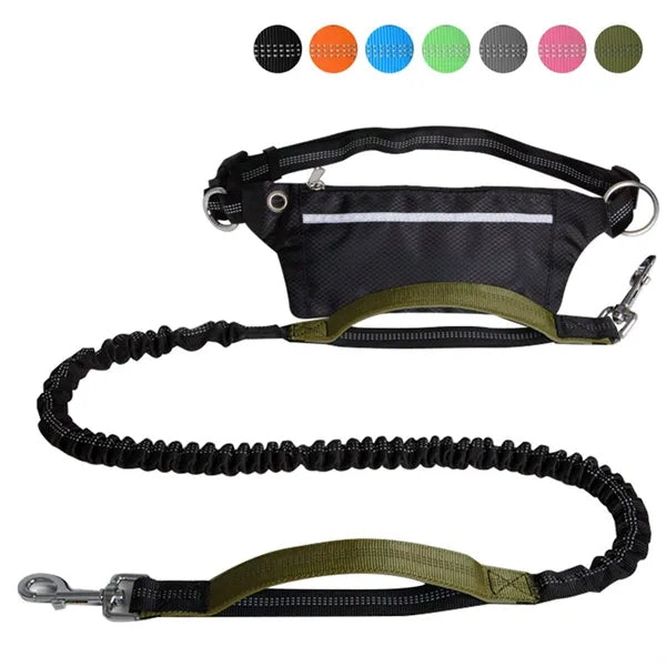 Hands Free Dog Leash Bungee Waist Bag