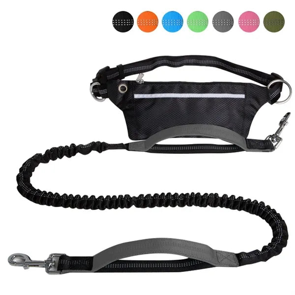 Hands Free Dog Leash Bungee Waist Bag