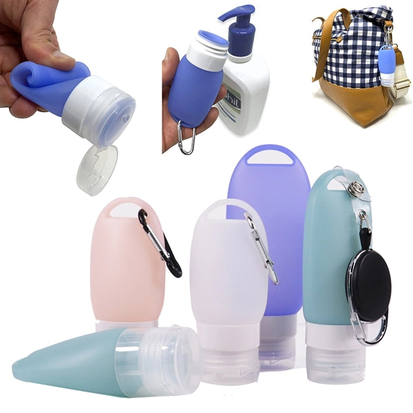 Silicone Travel Bottles With Carabiner Clips