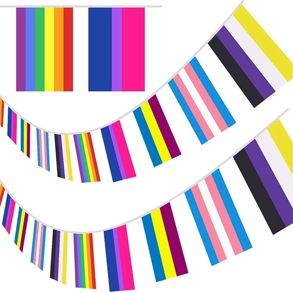 Gay Pride Rainbow String Pennant Flags LGBT Banner