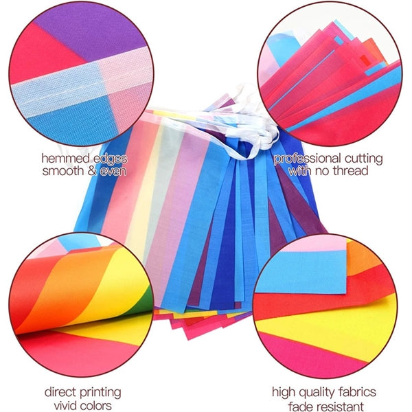 Gay Pride Rainbow String Pennant Flags LGBT Banner