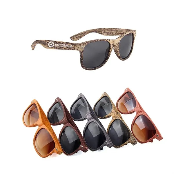 Vintage Imitation Wood Grain Sunglasses