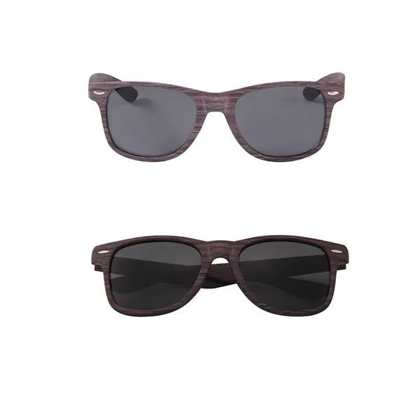 Vintage Imitation Wood Grain Sunglasses