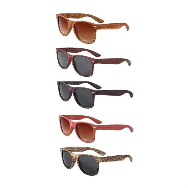 Vintage Imitation Wood Grain Sunglasses