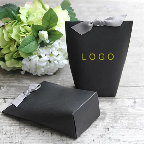 Small Foldable Portable Gift Paper Bag With Webbing