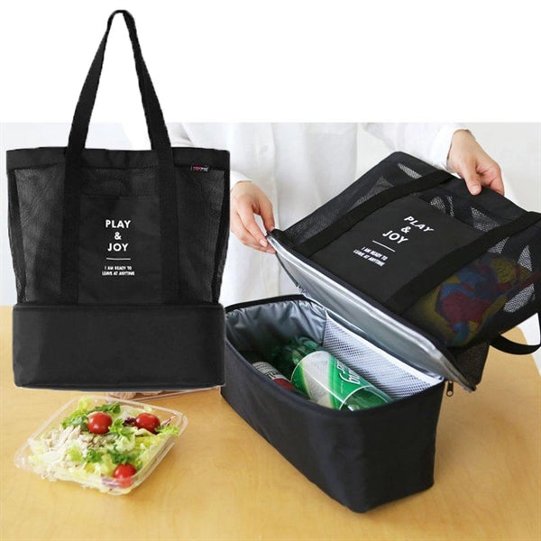 Mesh Beach Cooler Tote Bag