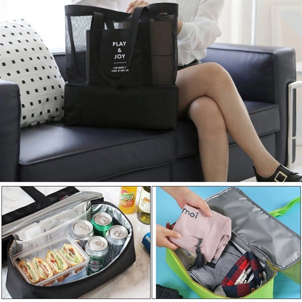 Mesh Beach Cooler Tote Bag