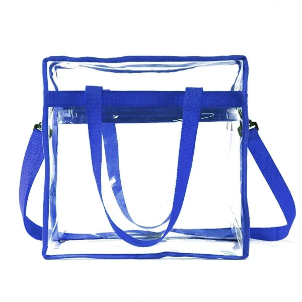 Clear Tote Bag with Zipper and Adjustable Strap