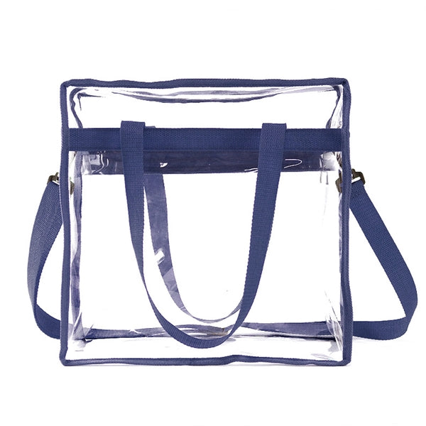 Clear Tote Bag with Zipper and Adjustable Strap
