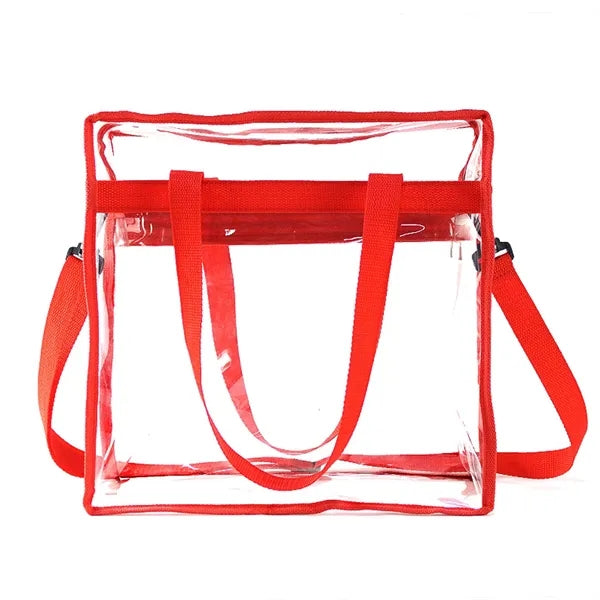 Clear Tote Bag with Zipper and Adjustable Strap