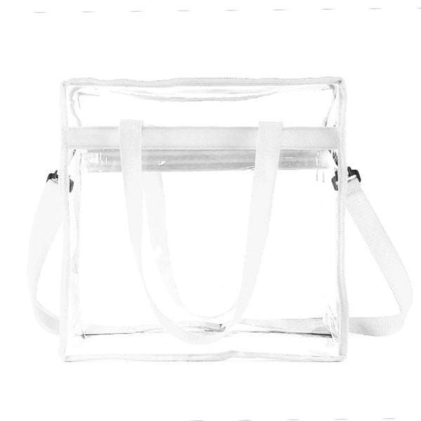 Clear Tote Bag with Zipper and Adjustable Strap