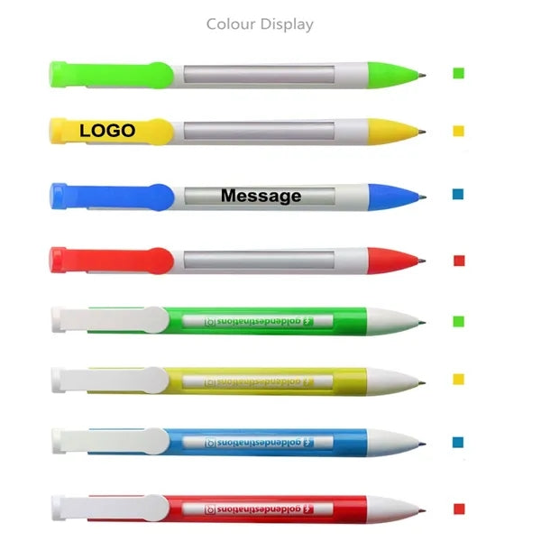 Click Action Ballpoint Pen w/Message Window
