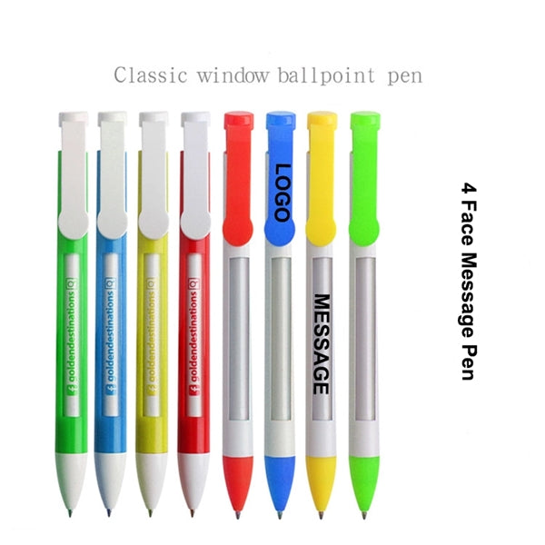 Click Action Ballpoint Pen w/Message Window