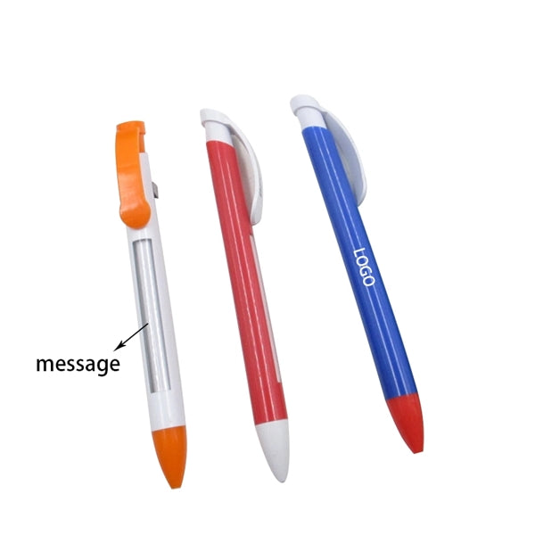 Click Action Ballpoint Pen w/Message Window