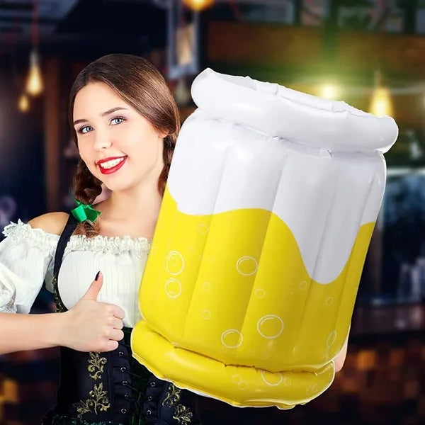 Pool Inflatable Beer Cup Shaped Drink Cooler Ice Bucket