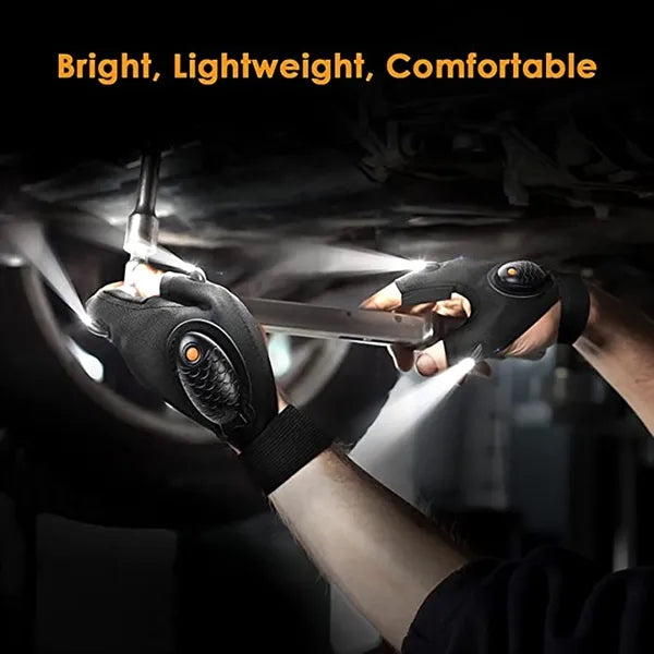 Rechargeable LED Flashlight Gloves