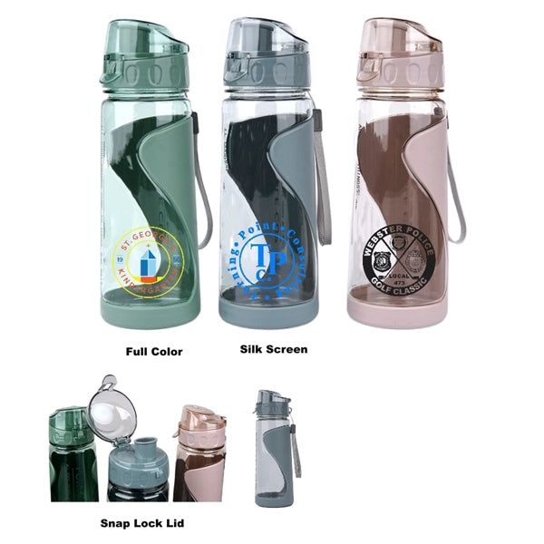 20 oz Plastic Sports Water Bottle With Snap Lock Lid