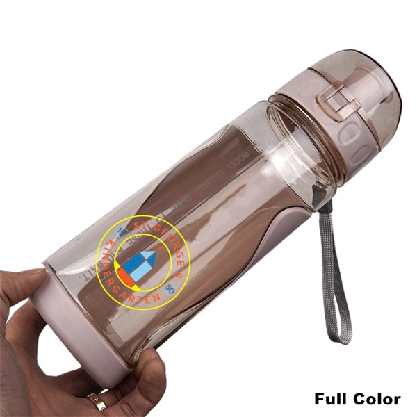 20 oz Plastic Sports Water Bottle With Snap Lock Lid