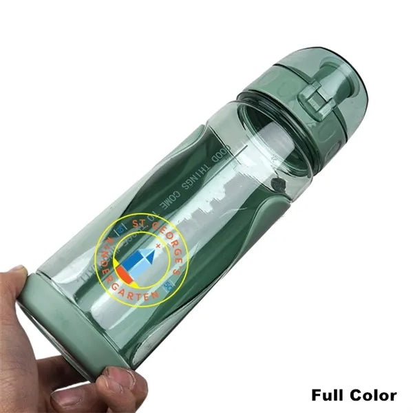 20 oz Plastic Sports Water Bottle With Snap Lock Lid