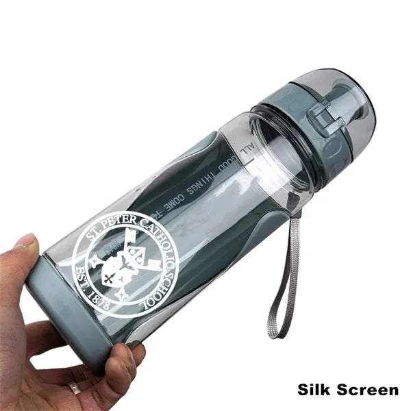 20 oz Plastic Sports Water Bottle With Snap Lock Lid