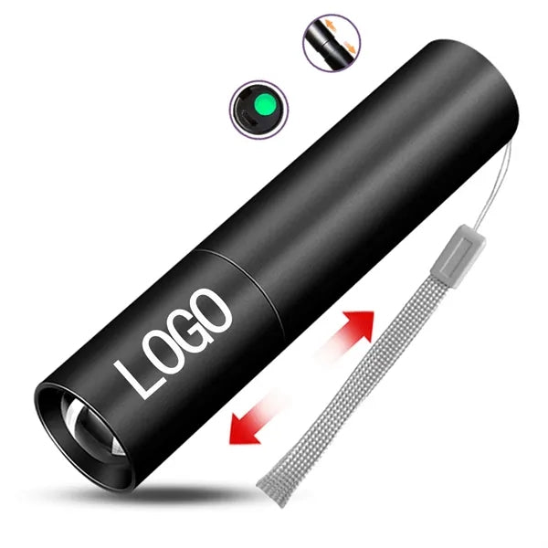 Rechargeable Aluminum Alloy LED Flashlight With Lanyard