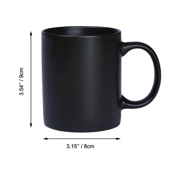 11 oz. Matt & Glossy Black Ceramic Coffee Mugs