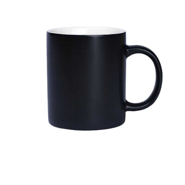 11 oz. Matt & Glossy Black Ceramic Coffee Mugs