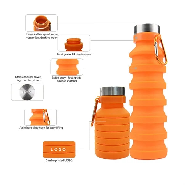 Collapsible Water Bottle with Carabiner