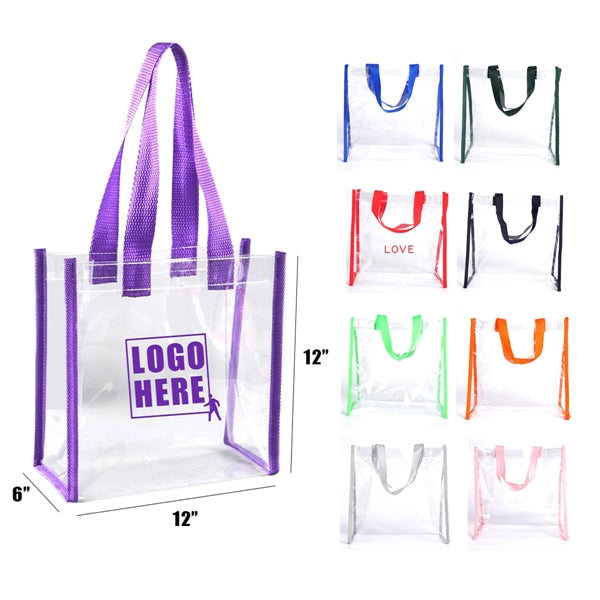 Clear Stadium Vinyl Tote Bag (12"H)