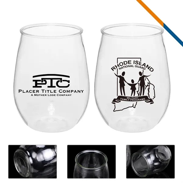 Vette Stemless Plastic Wine Glasses - 10 OZ.