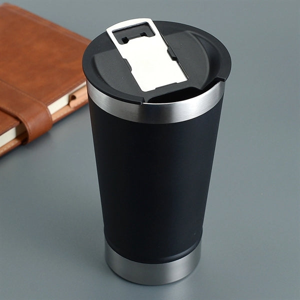 16oz Stainless Steel Vacuum Tumbler w/Bottle Opener