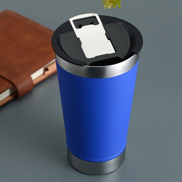 16oz Stainless Steel Vacuum Tumbler w/Bottle Opener