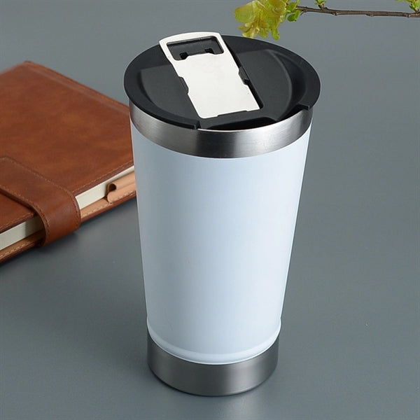 16oz Stainless Steel Vacuum Tumbler w/Bottle Opener
