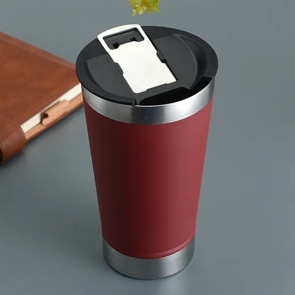 16oz Stainless Steel Vacuum Tumbler w/Bottle Opener