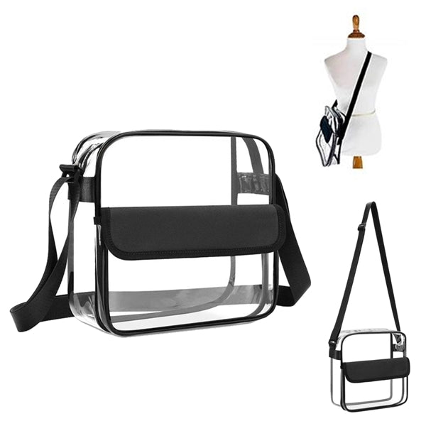 Clear PVC Transparent Cosmetic Makeup Crossbody Bag