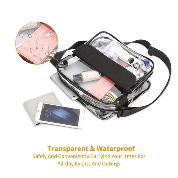 Clear PVC Transparent Cosmetic Makeup Crossbody Bag