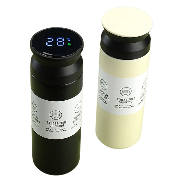 Wide Mouth Vacuum Travel Bottle LED Temperature Display Lid
