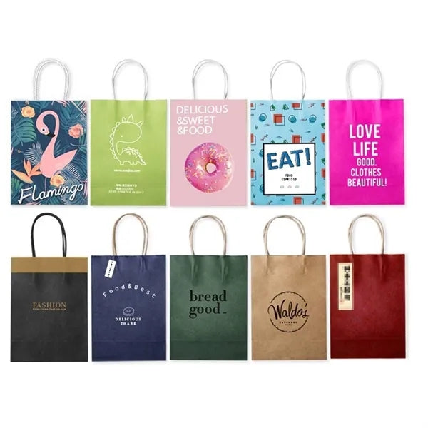 Full-bleed 4 C/P Kraft Paper Shopping Tote Bag