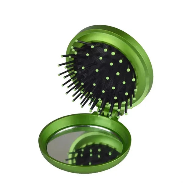 Foliding Mini Pocket Hair Comb With Mirror
