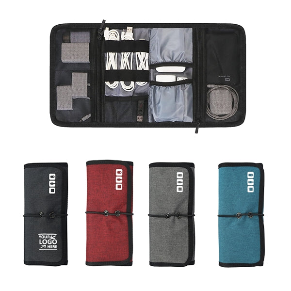 Roll Up Electronic Cable Organizer Bag Pouch