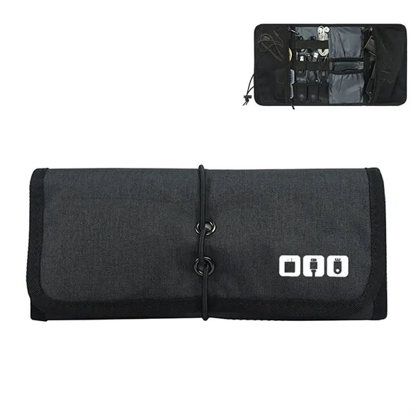 Roll Up Electronic Cable Organizer Bag Pouch