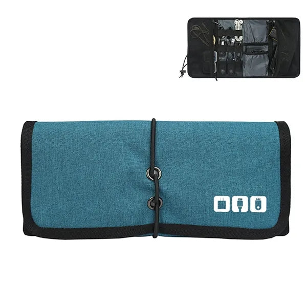Roll Up Electronic Cable Organizer Bag Pouch