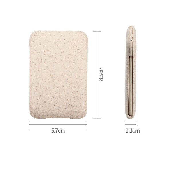 Wheat Straw Card Holder Travel Charging Data Line Set