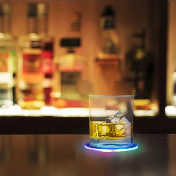 PC Non-slip Waterproof Multi-color Led Light Up Coaster