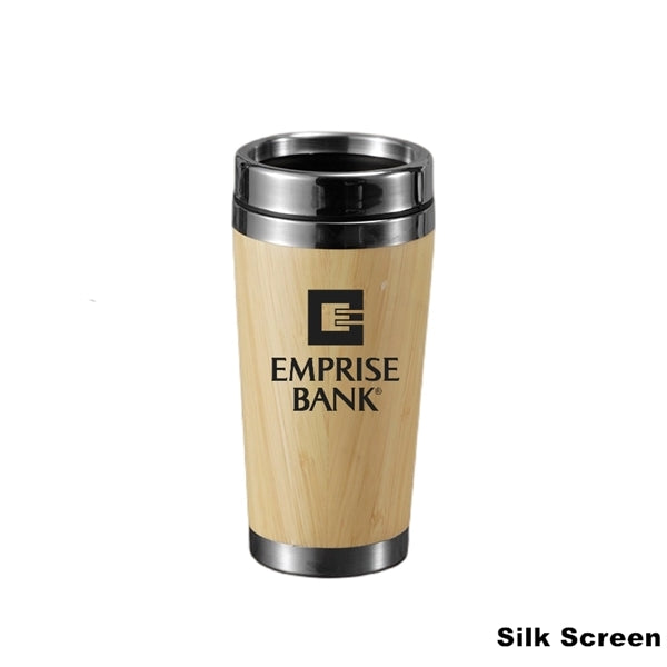 Insulated Stainless Steel Bamboo Coffee Tumbler with Lid