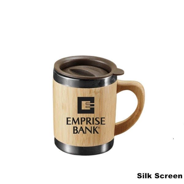 Insulated Stainless Steel Bamboo Coffee Tumbler with Lid
