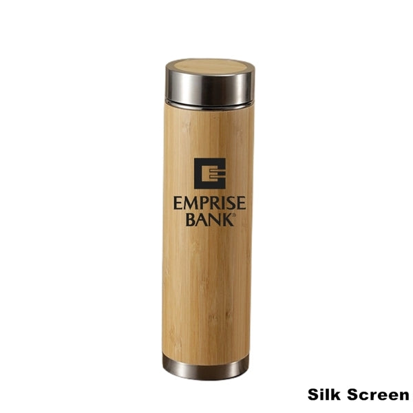 Insulated Stainless Steel Bamboo Coffee Tumbler with Lid