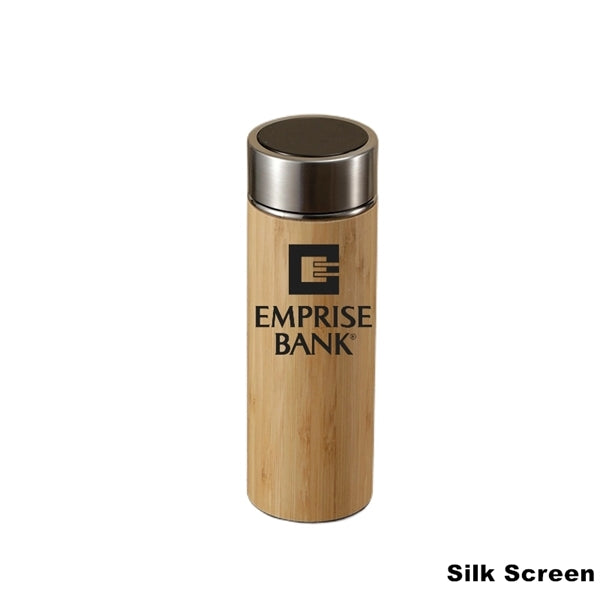 Insulated Stainless Steel Bamboo Coffee Tumbler with Lid