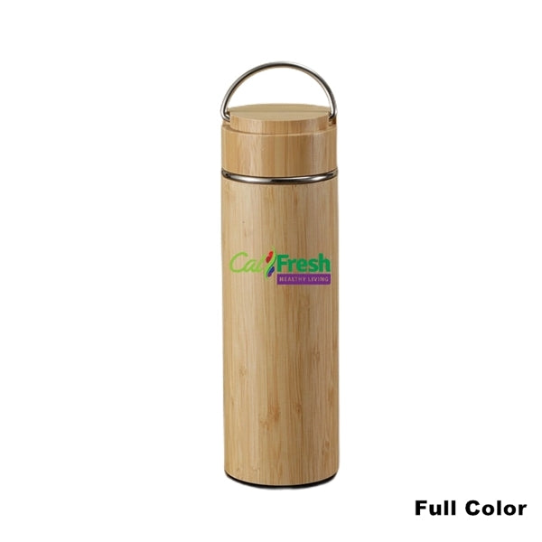 Insulated Stainless Steel Bamboo Coffee Tumbler with Lid