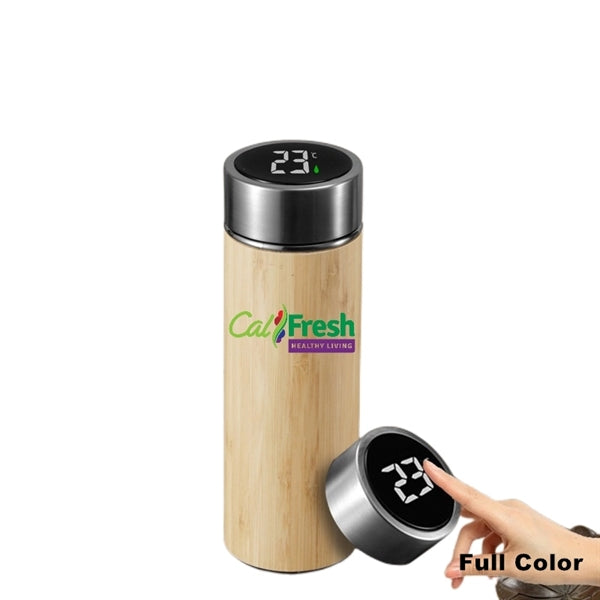 Insulated Stainless Steel Bamboo Coffee Tumbler with Lid